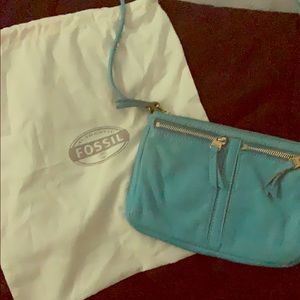 Blue Leather Fossil Purse